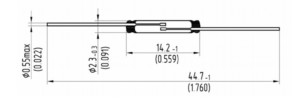 Reed Switch Technical Drawing